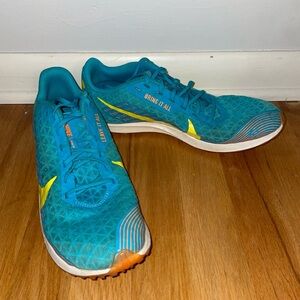 Nike Teal and Yellow Cross Country Spikes
